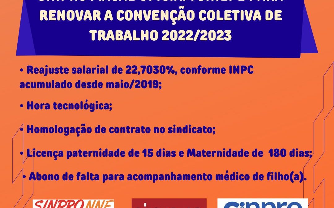 SINDICATOS DOS PROFESSORES DO NORTE E NOROESTE RJ OFICIAM SINEPE PARA RENOVAR A CONVENÇÃO COLETIVA DE TRABALHO 20222023